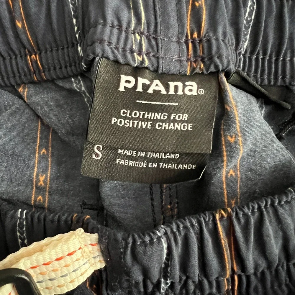 NWT Prana Indio Heritage Short Men's Small Stormy Night Blue Striped 4in Inseam